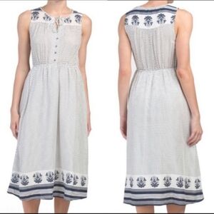 Lucky Brand White and Blue Midi Dress